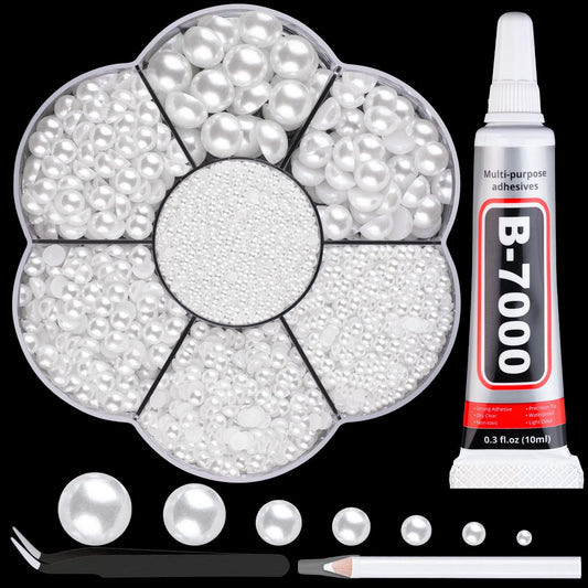 BELLEBOOST front packaging displaying mixed-size pearls and included tools, convenient starter kit