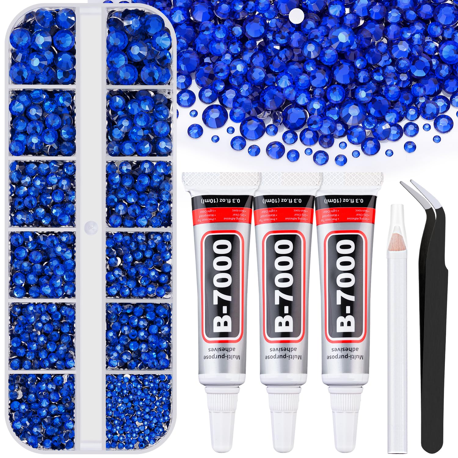 BELLEBOOST front packaging showing complete rhinestone and glue kit for quick setup