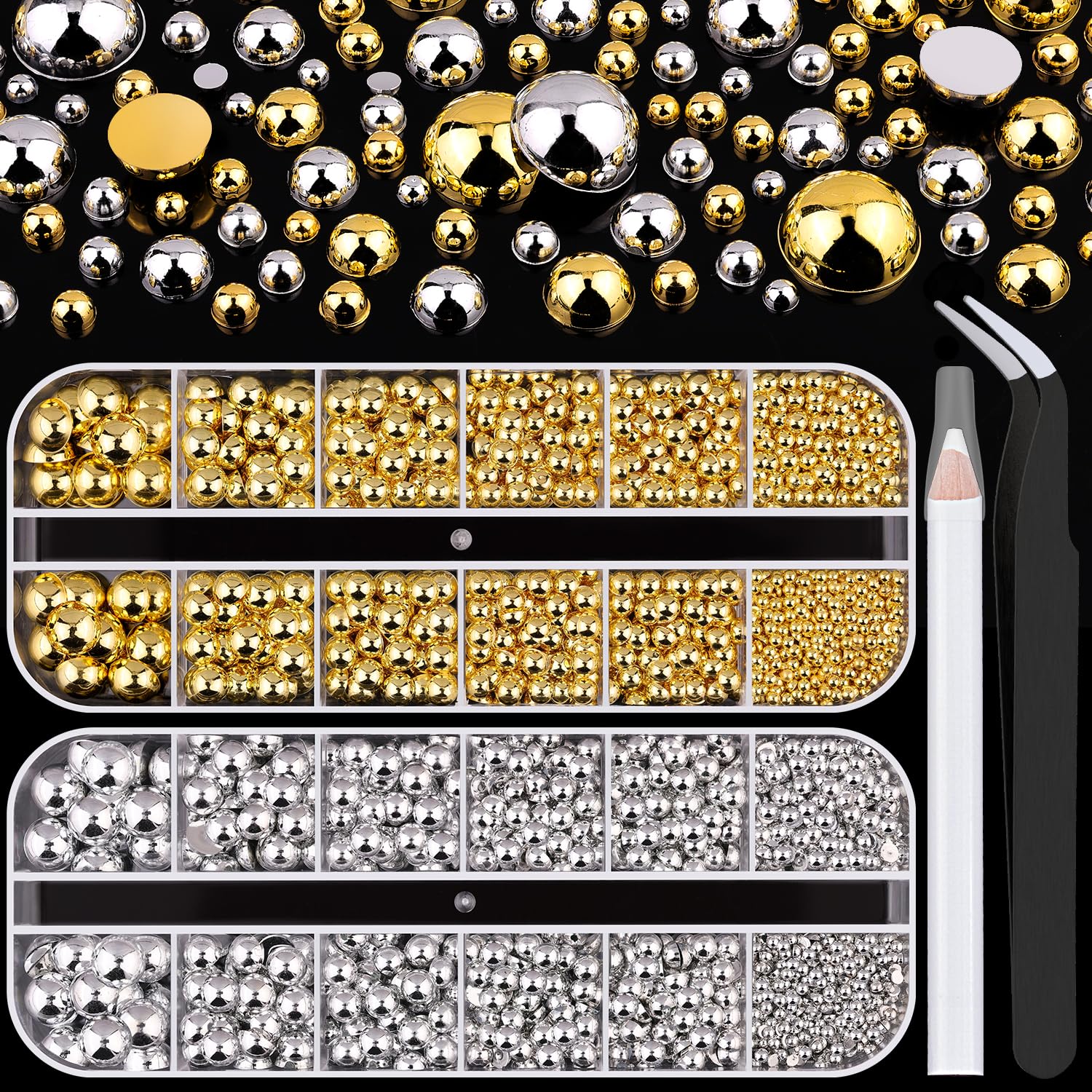 BELLEBOOST front packaging showing silver and gold pearl boxes and tools for organized crafting