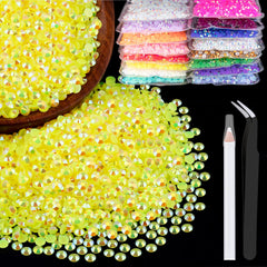 BELLEBOOST front packaging showing 5000-piece lemon yellow AB rhinestones and tools for large projects