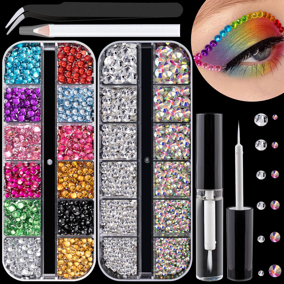BELLEBOOST front packaging showing full rhinestone kit and tools benefits