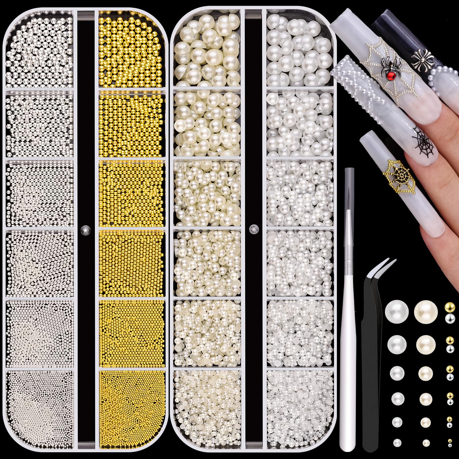 BELLEBOOST front packaging showing organized pearl and bead boxes for tidy storage