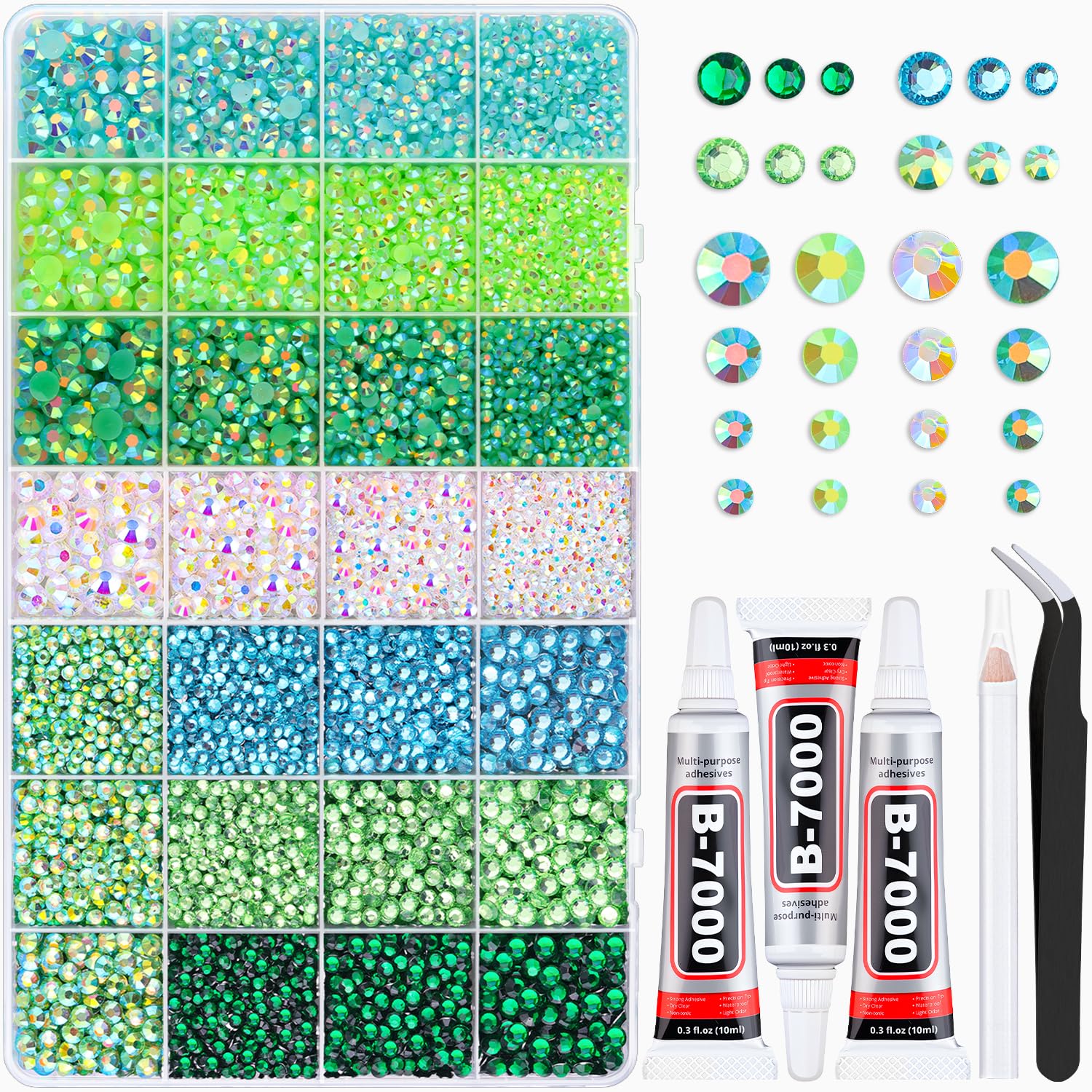 BELLEBOOST front packaging showing full rhinestone kit and tools for easy craft starts