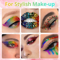 BELLEBOOST face gems applied to model eye for dramatic sparkle