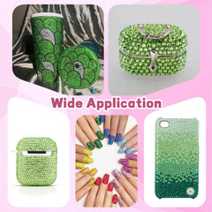 BELLEBOOST applying rhinestones to a phone case showing secure adhesion and visual impact