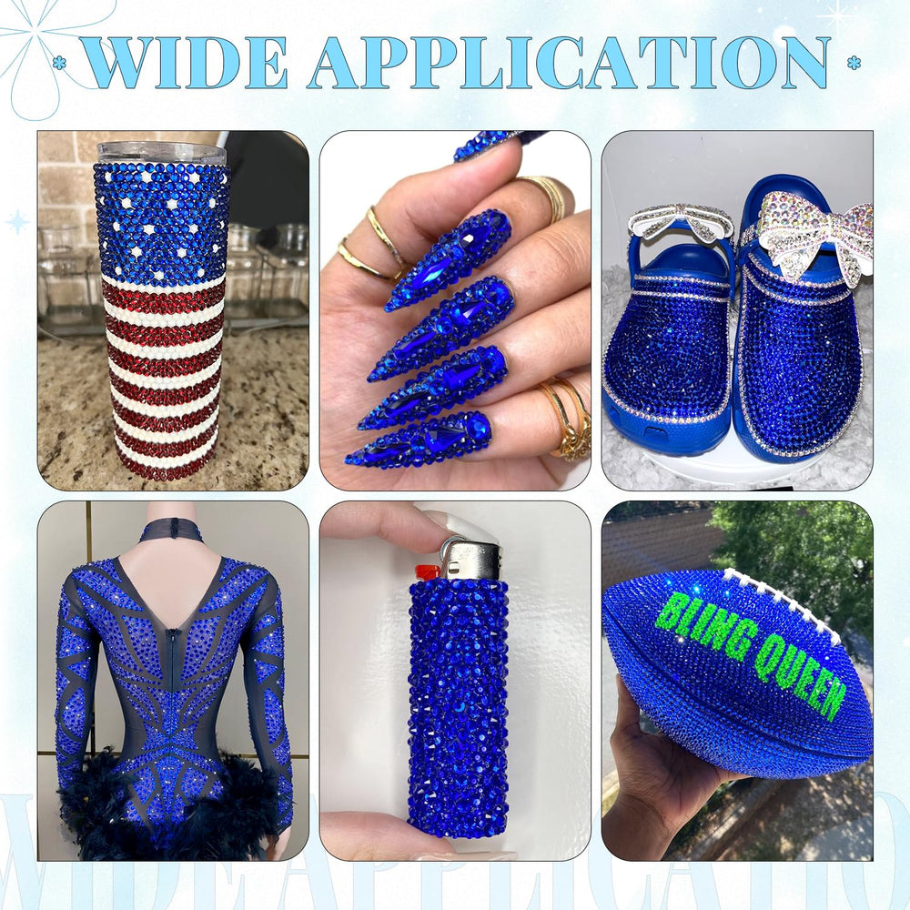 BELLEBOOST rhinestones applied on a tumbler demonstrating vibrant decorative finish