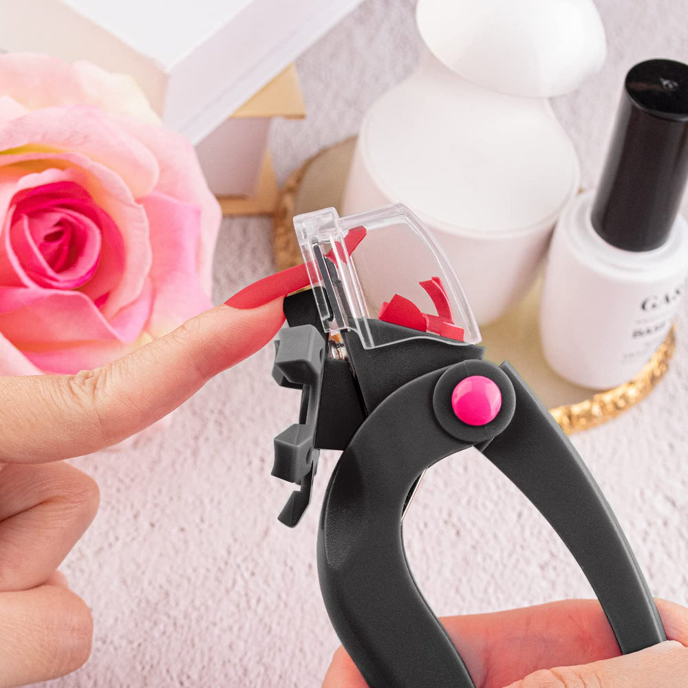 BELLEBOOST in-use in a salon setting trimming acrylic tips to speed professional nail services