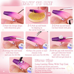 BELLEBOOST finished manicure with pearls, adds elegant statement look