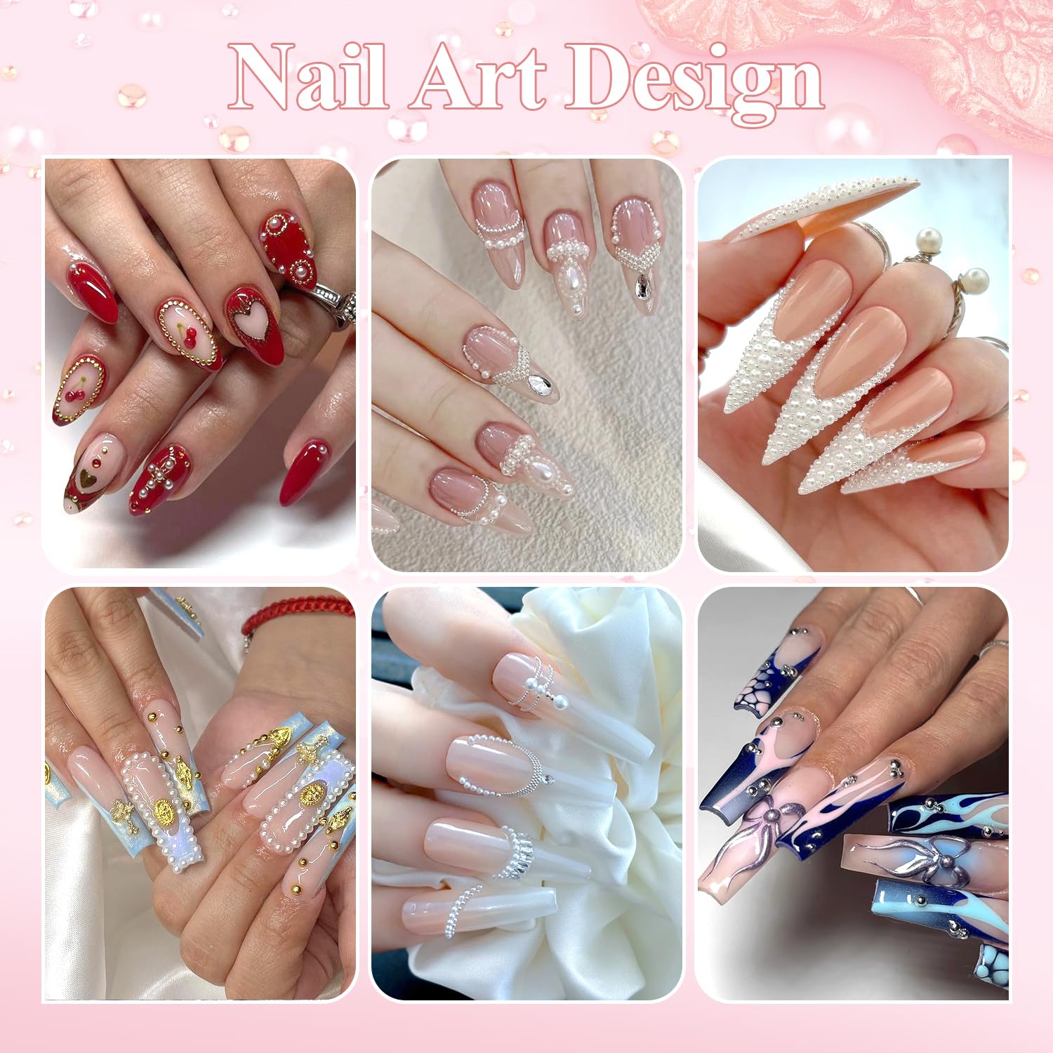 BELLEBOOST array of mixed sizes laid out to display size options for layered nail art