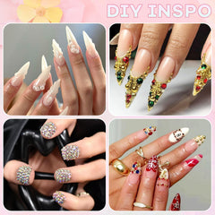 BELLEBOOST multicolor mini gems spread showing color range for creative nail art