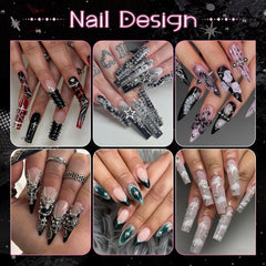 BELLEBOOST charms applied on natural nails, durable secured studs enhance manicure