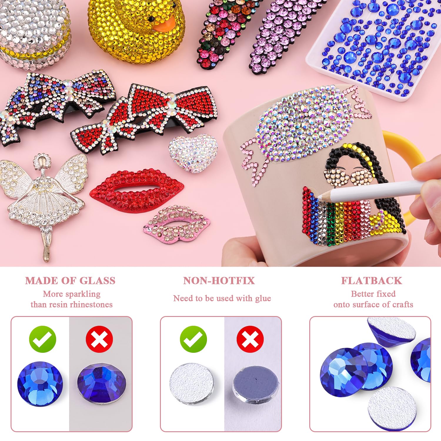 BELLEBOOST rhinestones on nails demonstrating secure, dazzling manicure accents