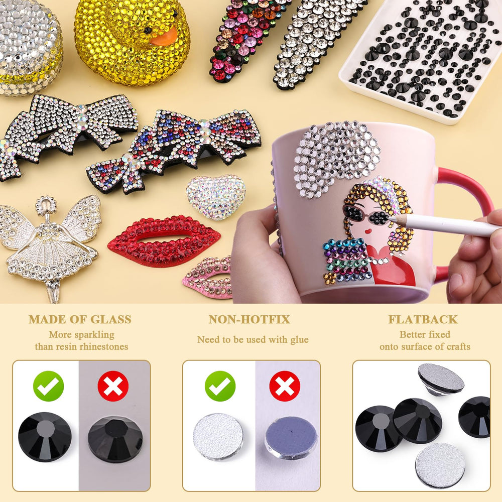 BELLEBOOST rhinestones applied to nails demonstrating detailed nail-art accents
