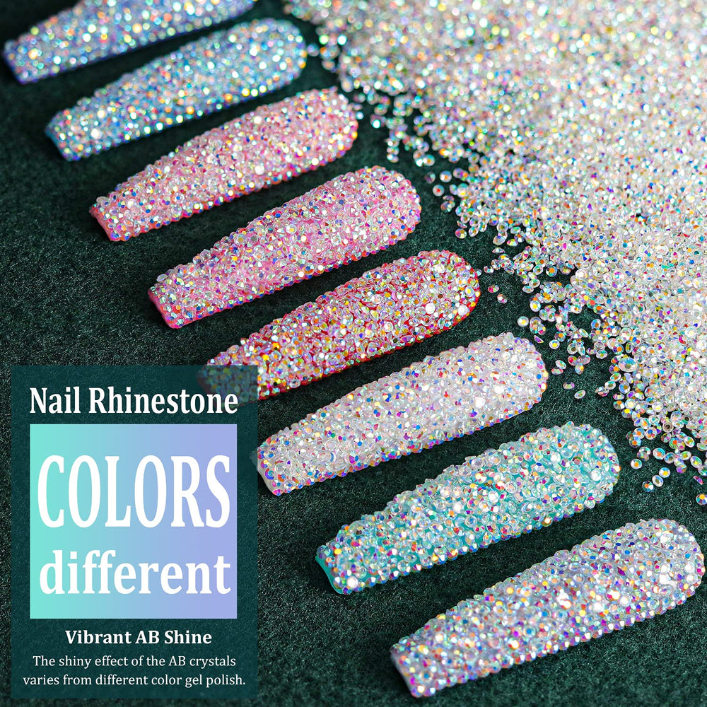 BELLEBOOST rhinestones applied on nail art for delicate shimmer