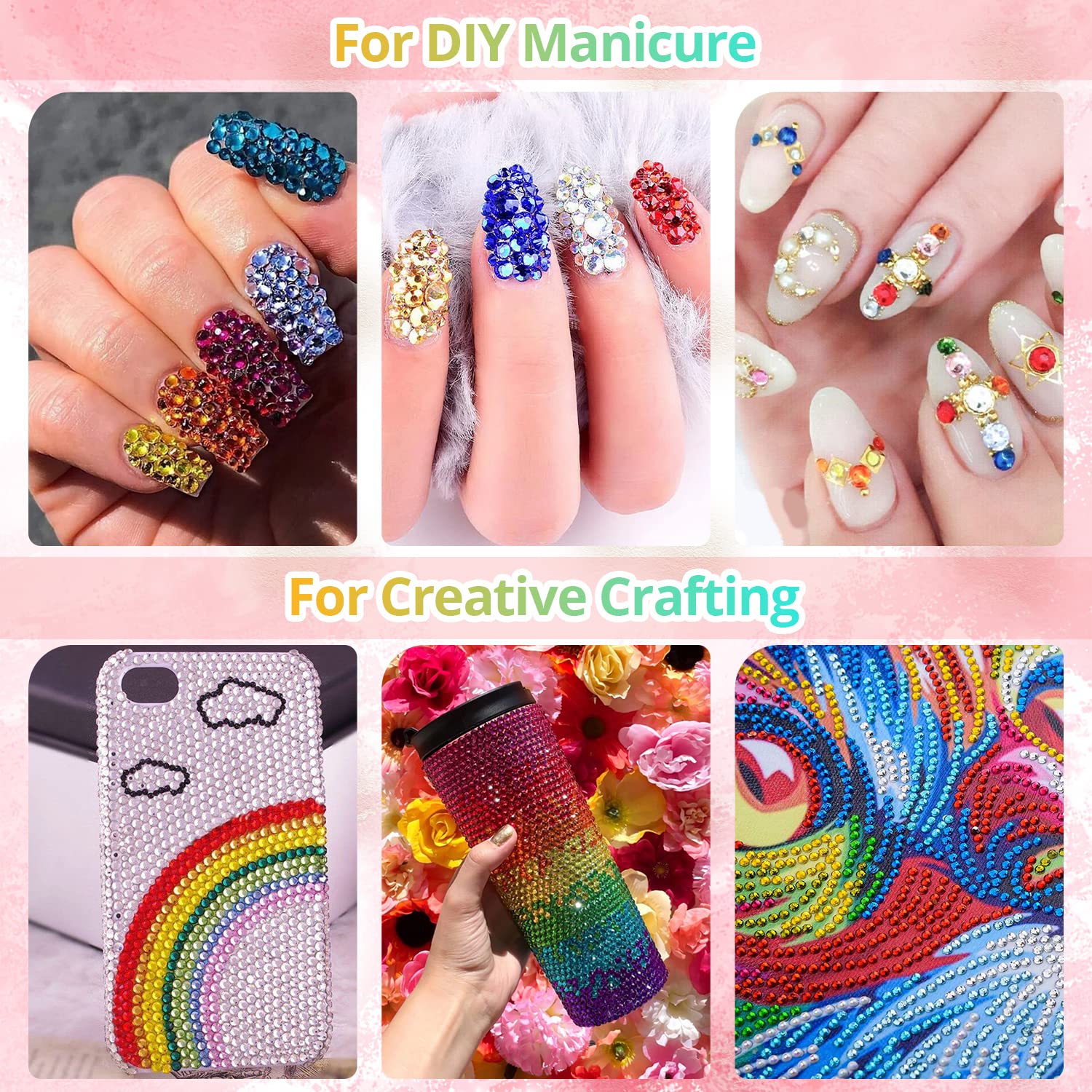 BELLEBOOST rhinestones used on nail art adding textured shine