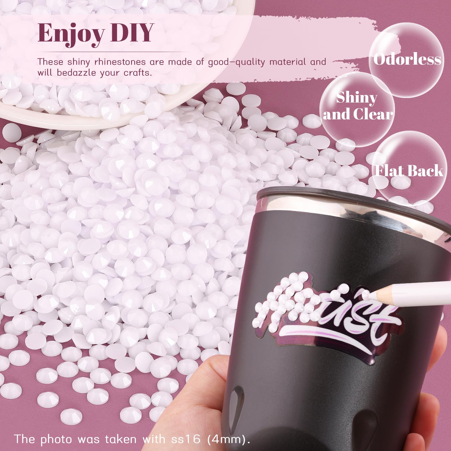 BELLEBOOST rhinestones applied on nails demonstrating glamorous accent and durability