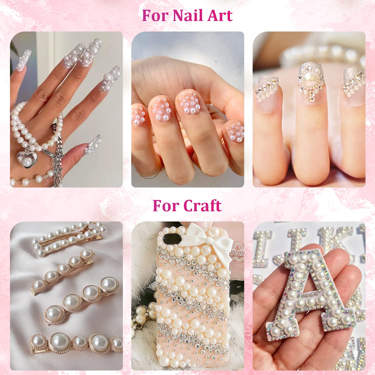 BELLEBOOST decorated nails using mixed pearl sizes for professional-looking accents