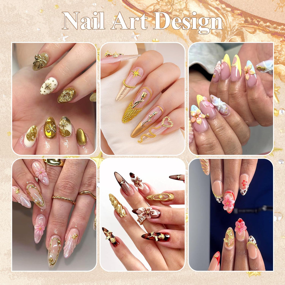 BELLEBOOST styled manicure showing charms on nails for salon-quality look