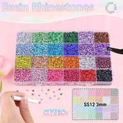 BELLEBOOST open compartments displaying multicolor 3mm gems for quick selection