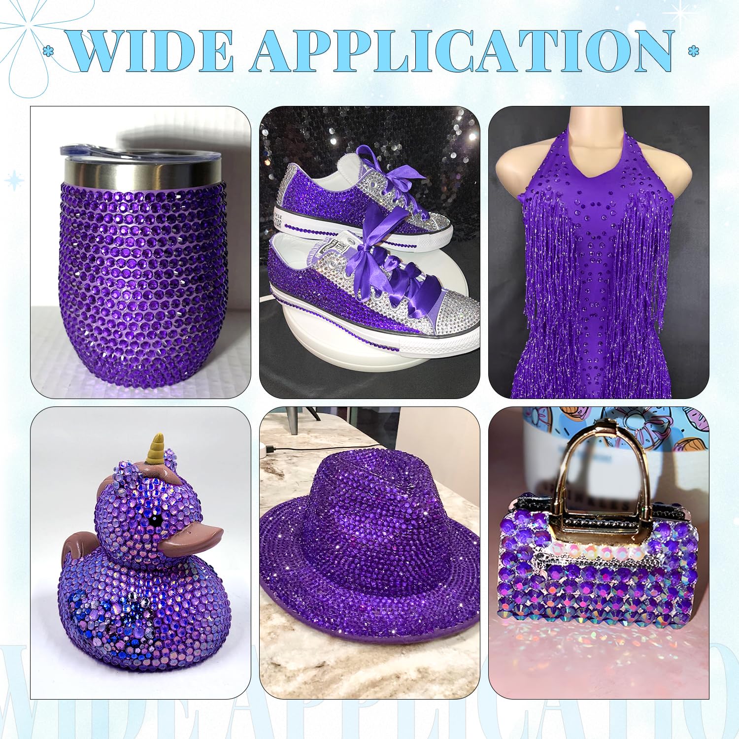 BELLEBOOST rhinestones applied to a shoe demonstrating decorative effect and durable bonding