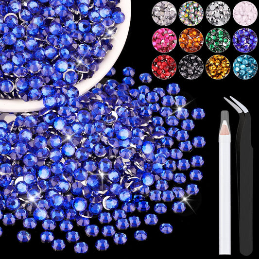BELLEBOOST front packaging showing bulk royal blue rhinestones and tools for easy crafting
