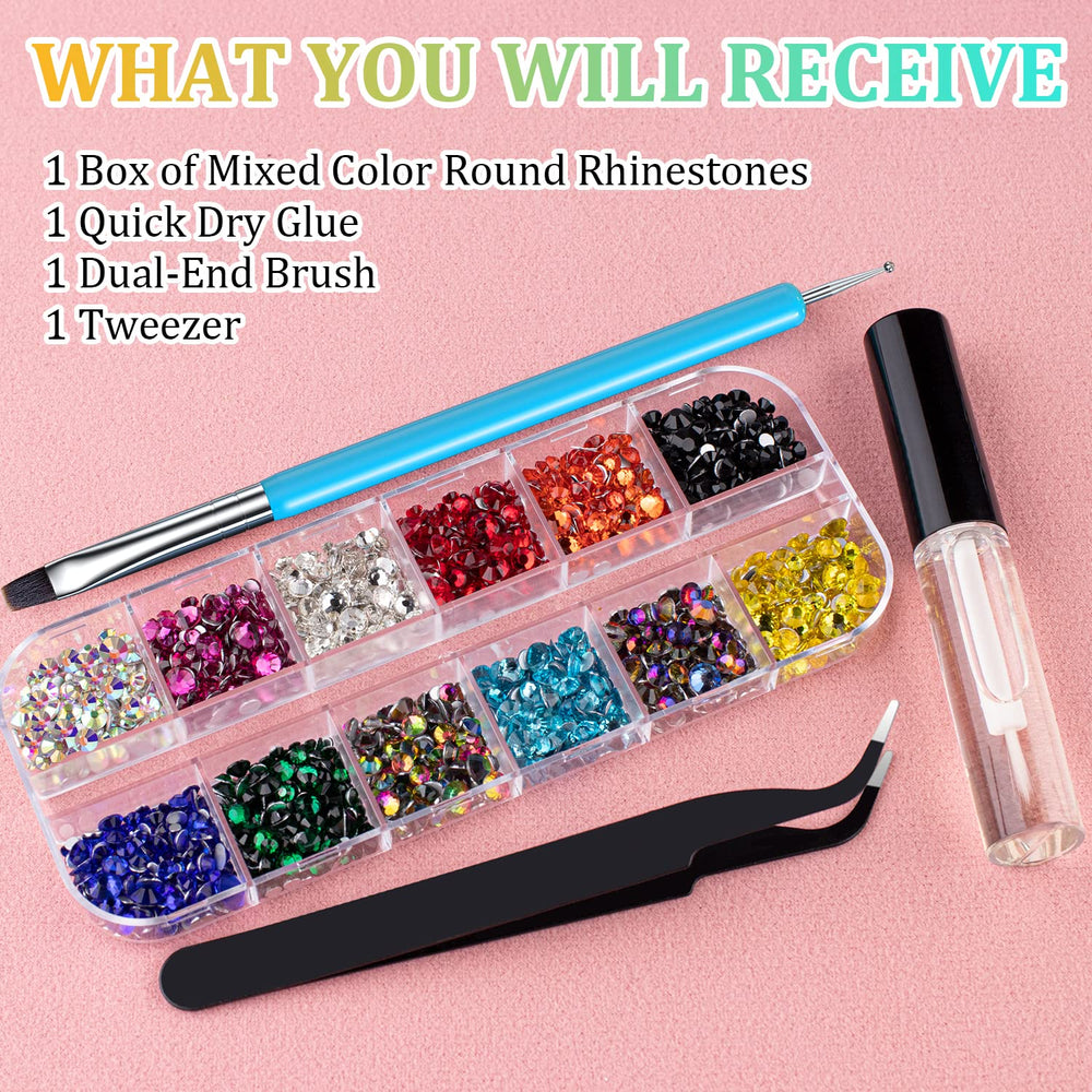 BELLEBOOST gems beside ruler showing 2–5mm sizes for scale