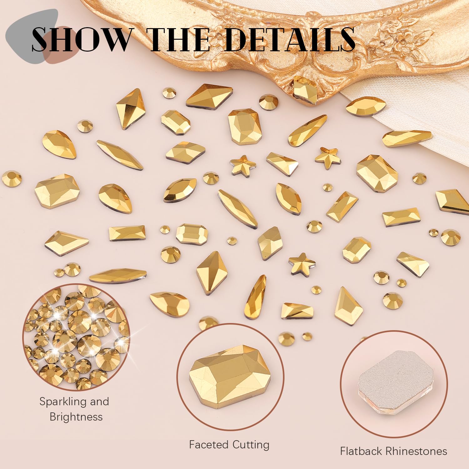 BELLEBOOST assortment of shaped flatback gems for creative accents