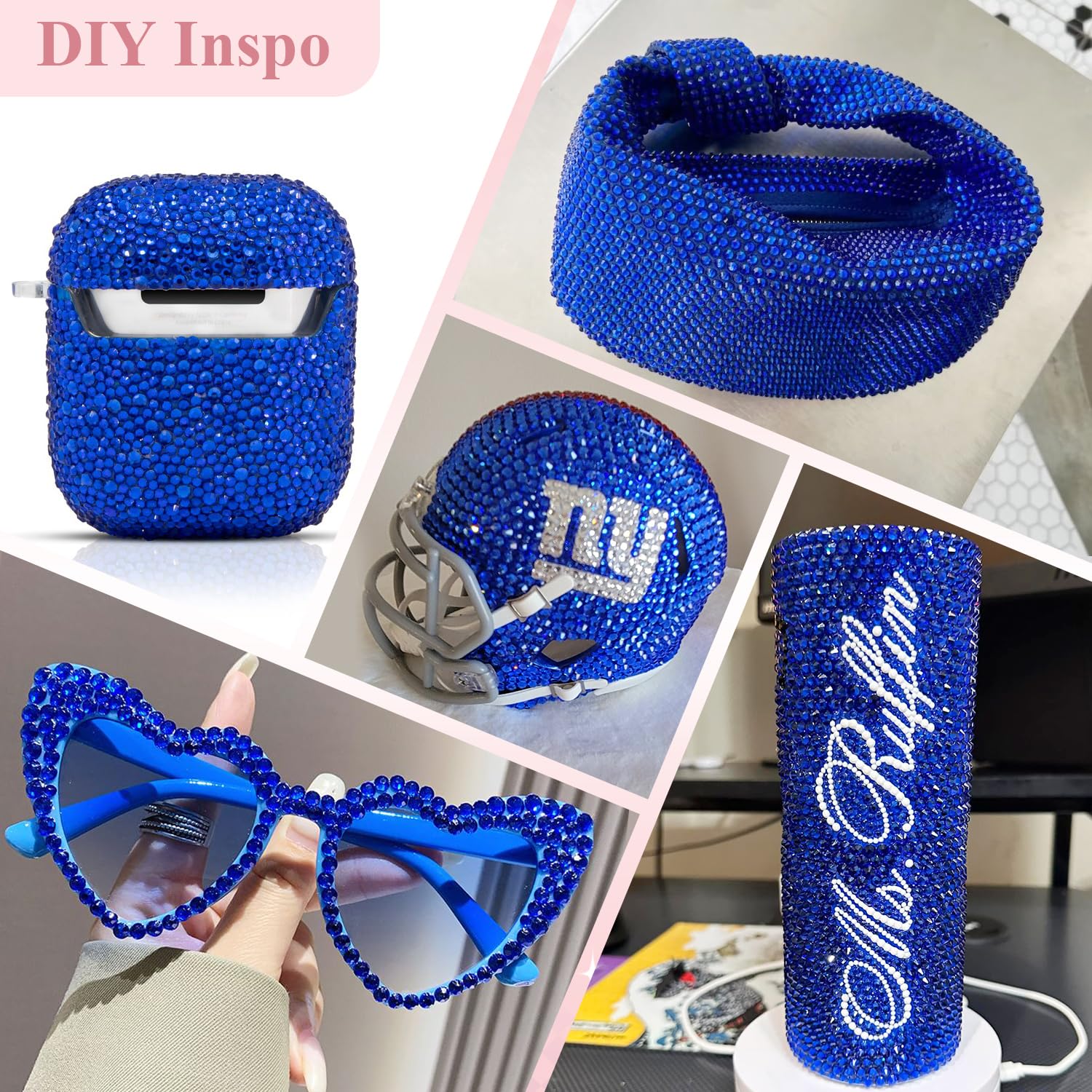 BELLEBOOST rhinestones applied to shoe and fabric showing fashion upgrade