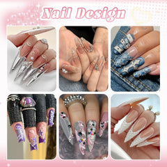BELLEBOOST silver chains detail highlighting linear embellishment options for nail design