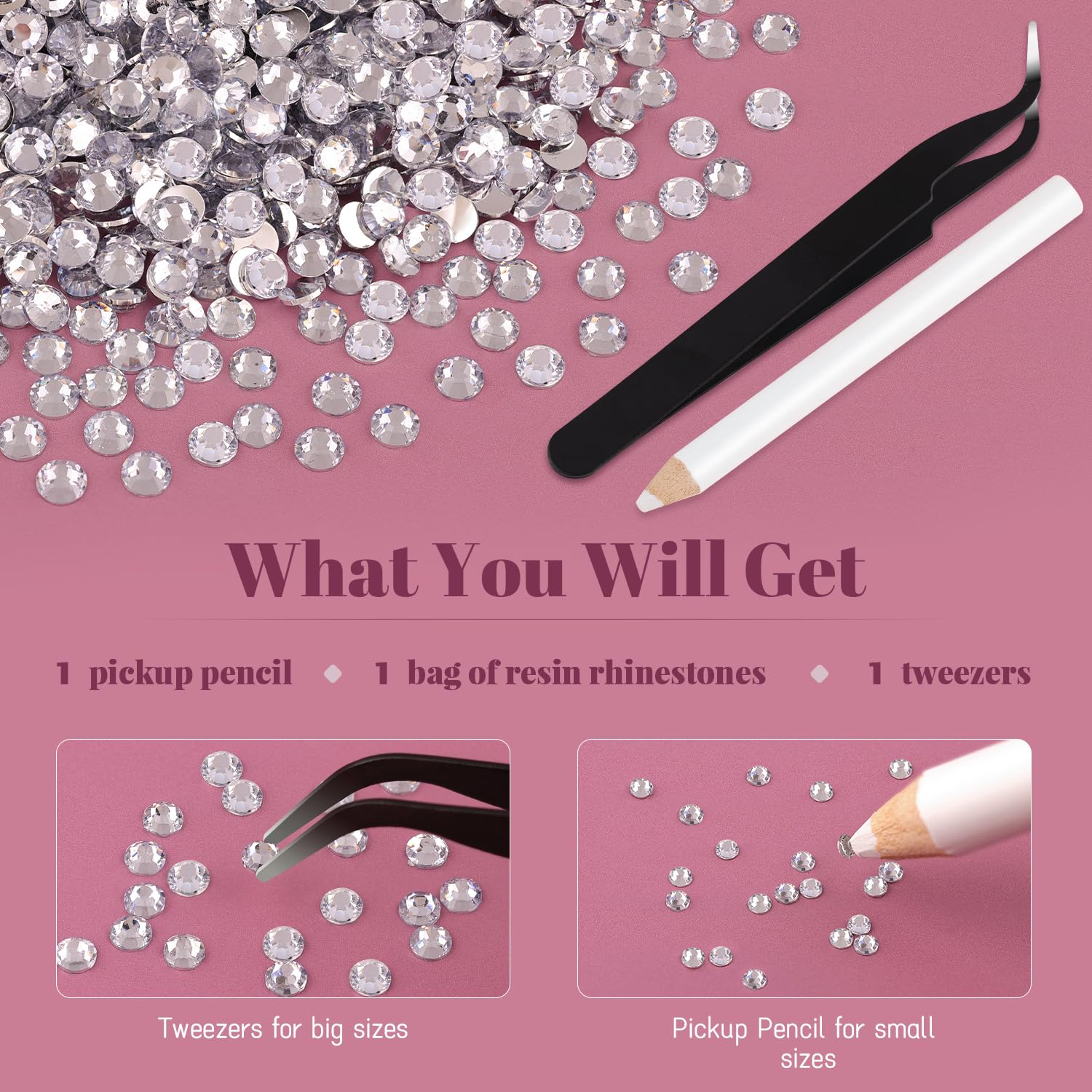 BELLEBOOST scattered clear gems on craft table, ready for large DIY projects