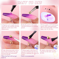 BELLEBOOST pickup pencil and tweezers with pearls, shows precise application