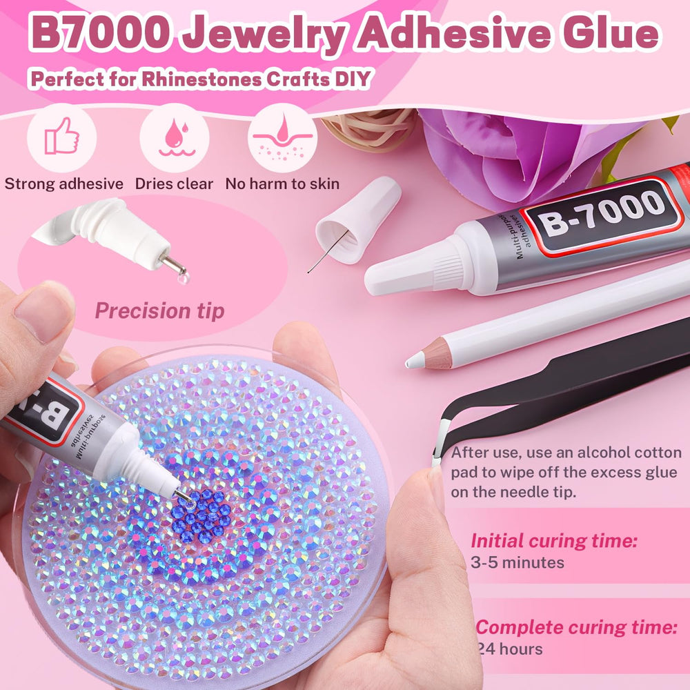 BELLEBOOST tweezer and pickup pen tools positioned beside gems for precise placement