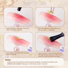 BELLEBOOST tweezers and pick-up pencil tools displayed, aiding precise nail placement