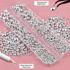 BELLEBOOST picker pencil and tweezers displayed for precise pearl placement