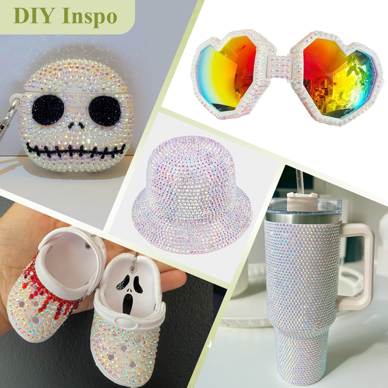 BELLEBOOST crystals decorating a tumbler adding colorful iridescent appeal