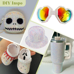 BELLEBOOST crystals decorating a tumbler adding colorful iridescent appeal