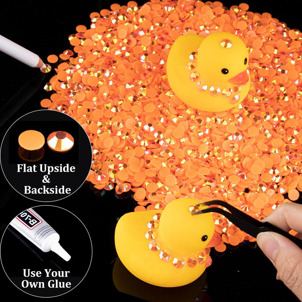 BELLEBOOST orange AB gems decorating a tumbler mosaic demonstrating coverage and vibrancy