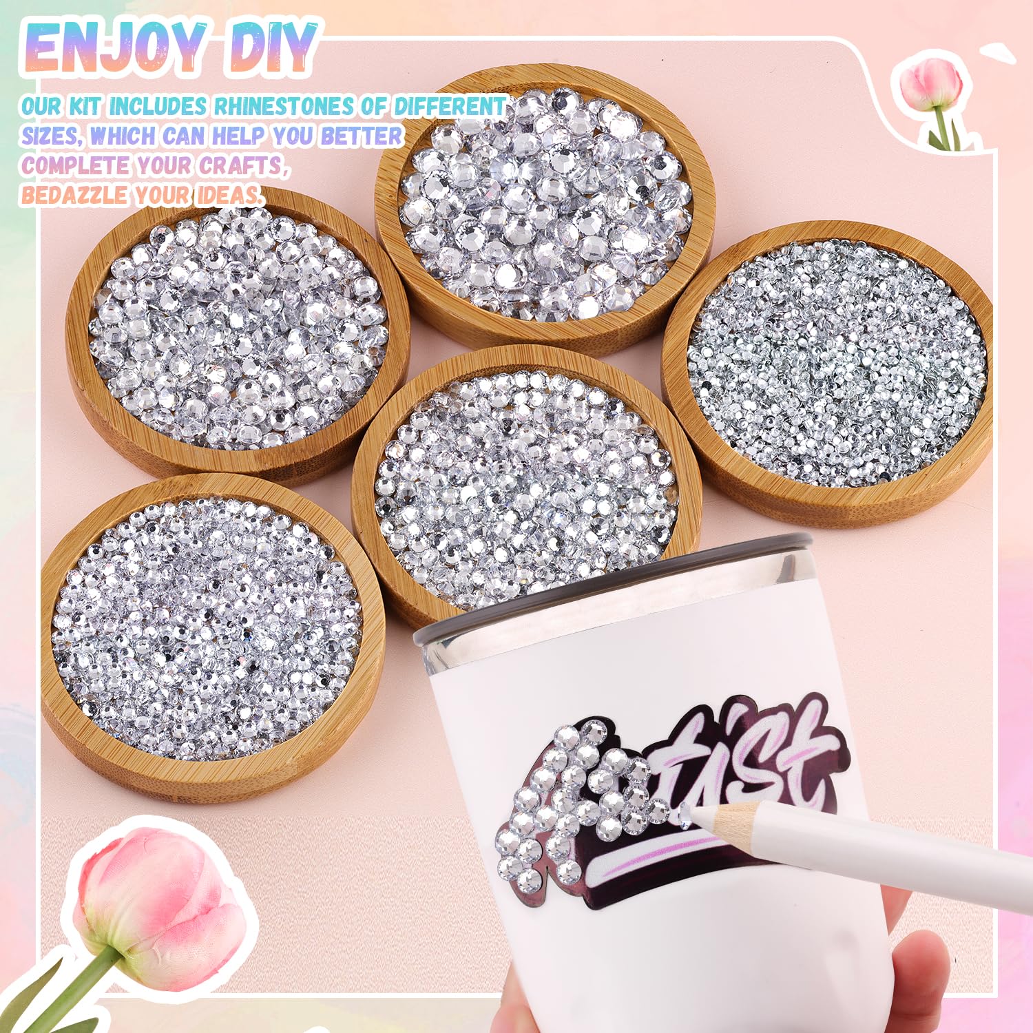 BELLEBOOST tweezers and pickup pen detail for precise gem placement and cleaner results
