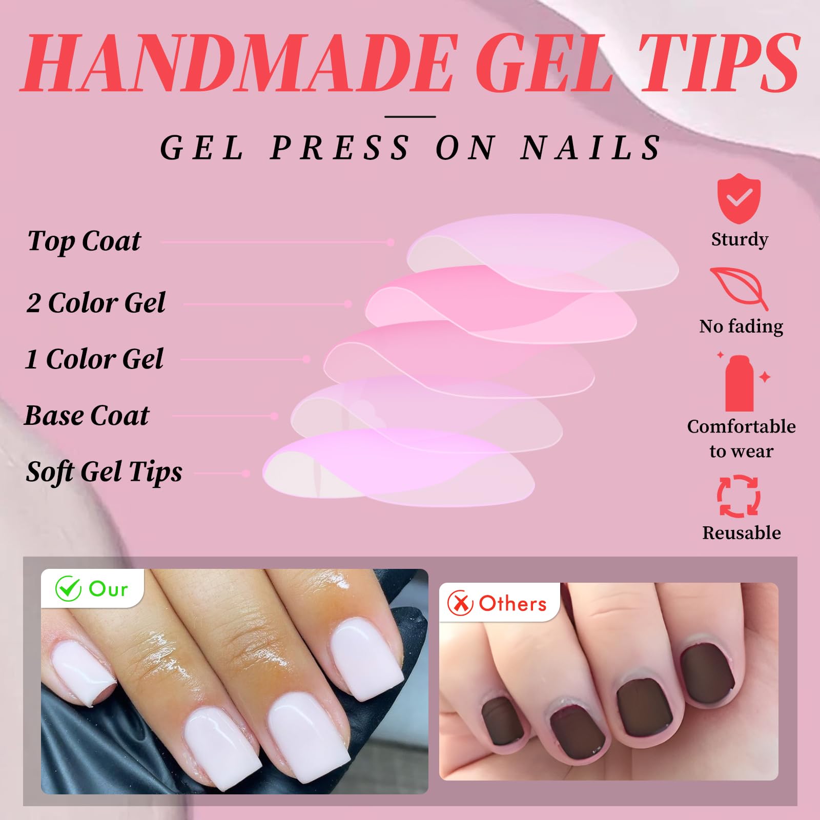 Bellelfin included nail file, wooden stick and glue tubes for easy at-home application