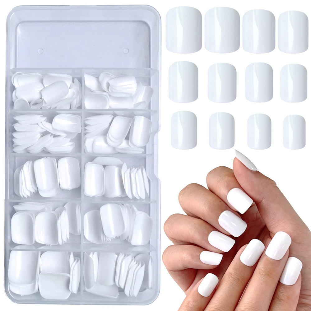 Bellelfin front packaging showing 240 white press-on nails, ready to wear