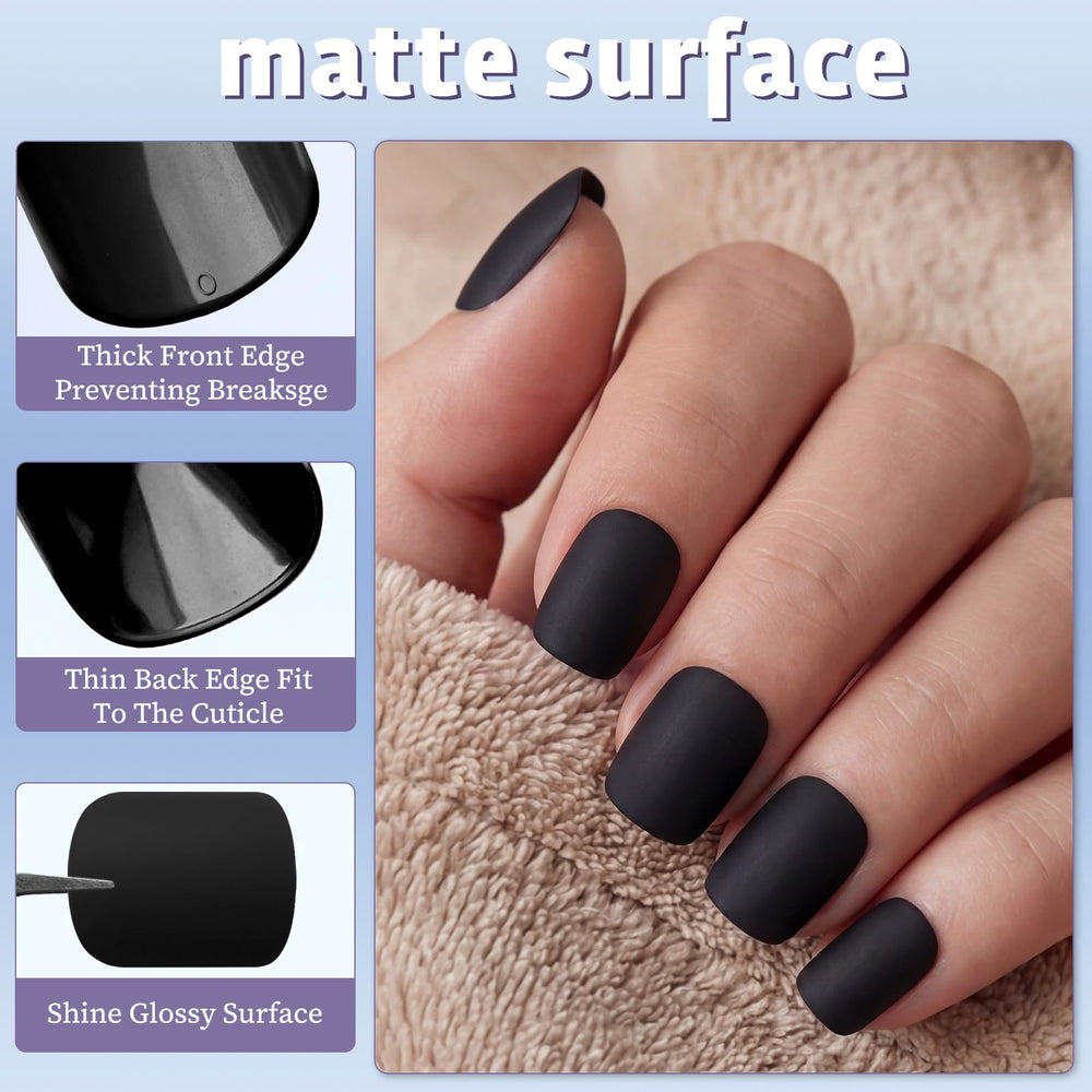 Bellelfin matte black close-up of nail texture highlighting smooth finish
