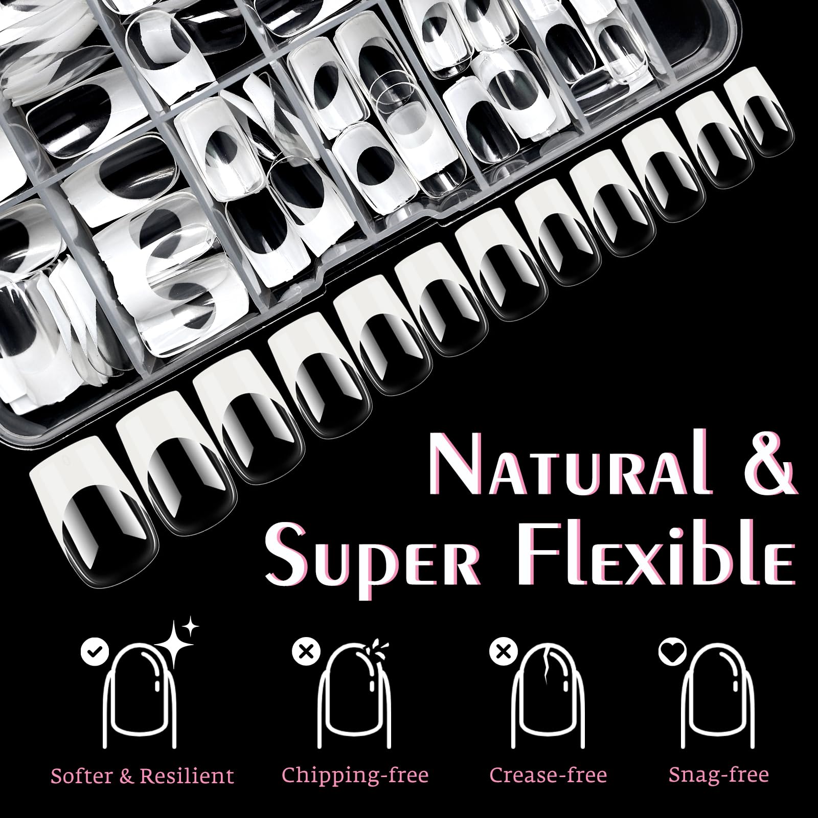 Bellelfin nails being trimmed and filed illustrating easy customization and precise shaping