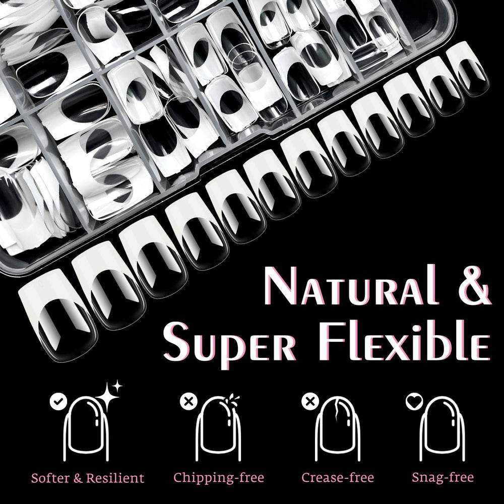 Bellelfin nails being trimmed and filed illustrating easy customization and precise shaping