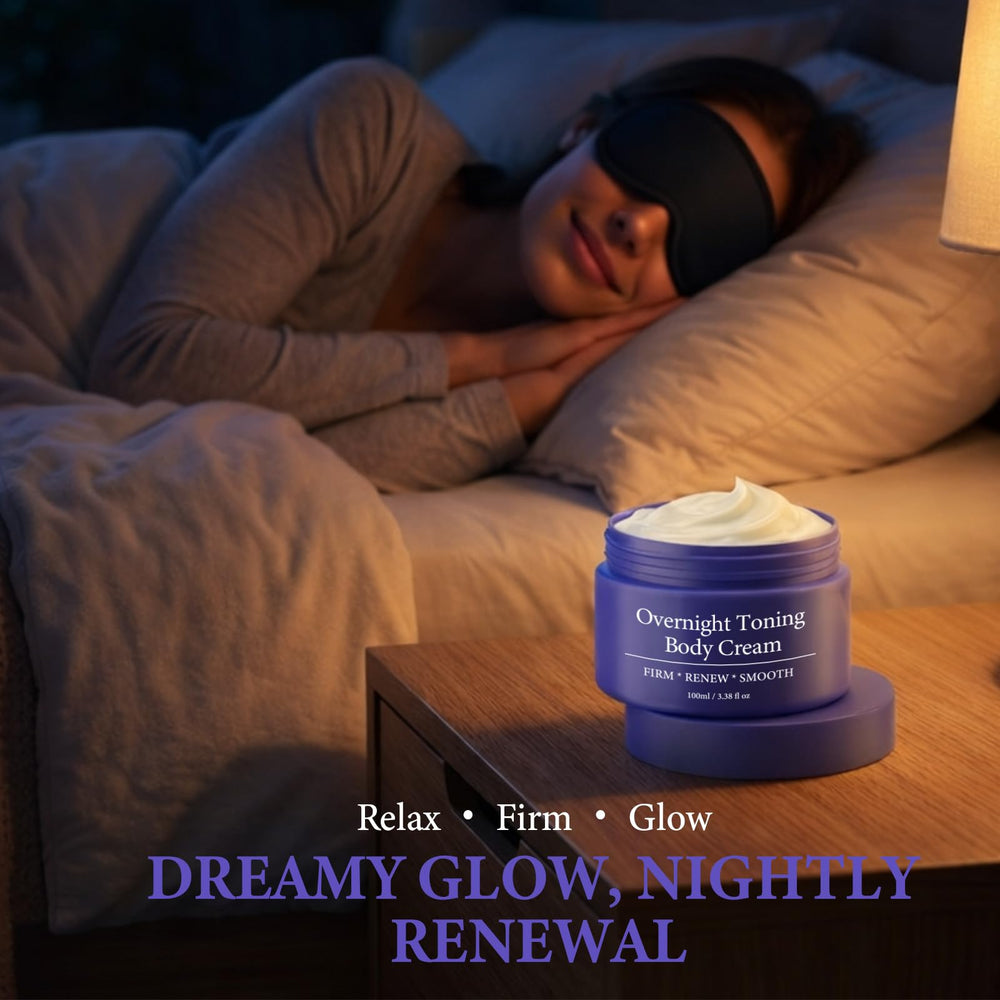 Bellisinno jar on nighttime shelf with towel showing bedtime routine comfort and hydration