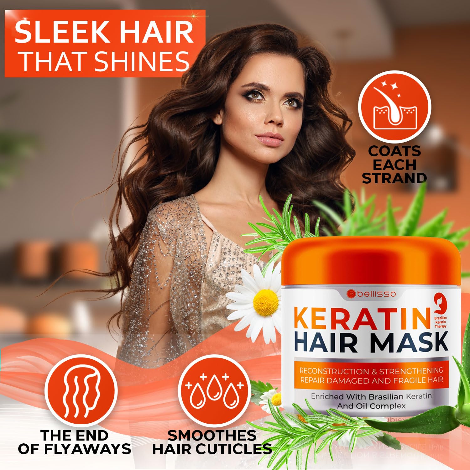 BELLISSO applying mask on curly hair for frizz control benefit
