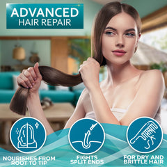 BELLISSO applied to hair ends demonstrating frizz control and smoother tips