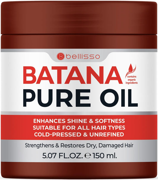 BELLISSO batana oil front packaging showing natural restorative benefits