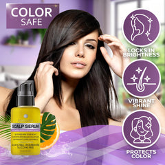 Person applying BELLISSO to scalp with fingertips showing targeted soothing and itch relief