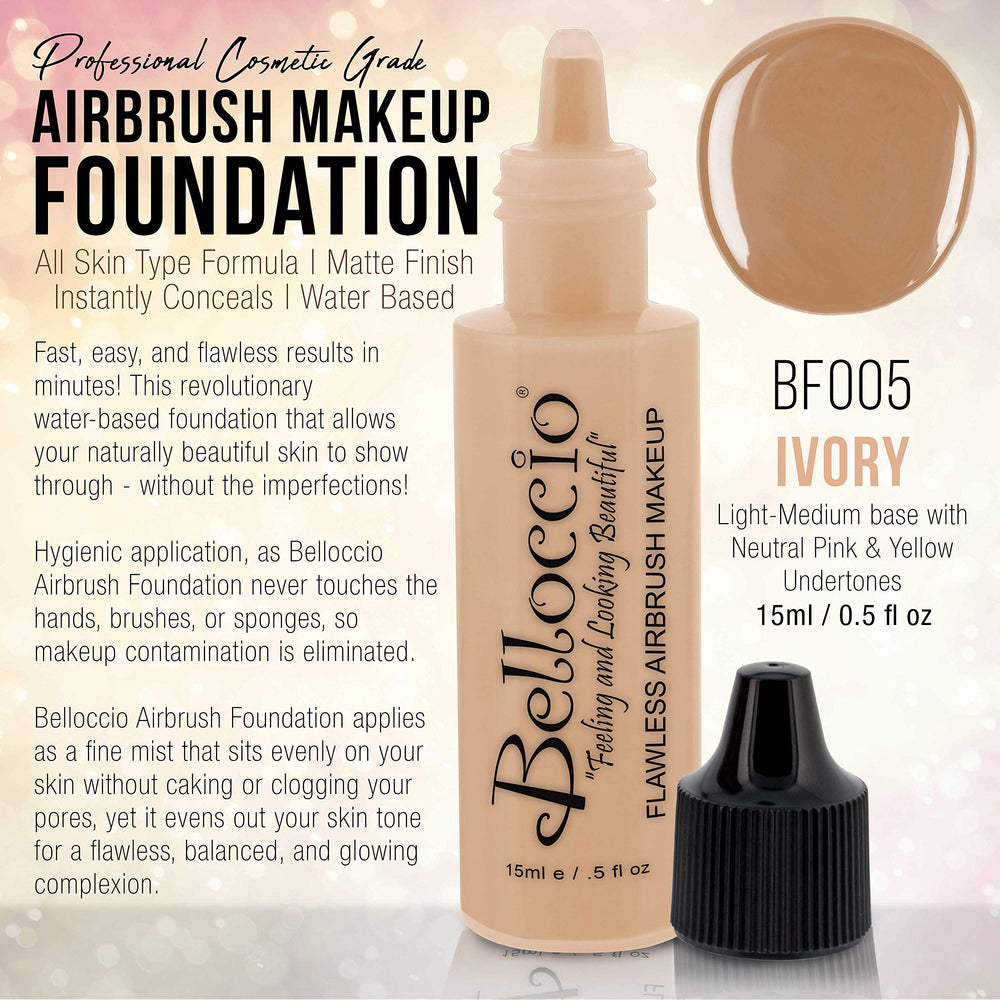 Belloccio foundation texture close-up showing smooth water-based blend for even coverage