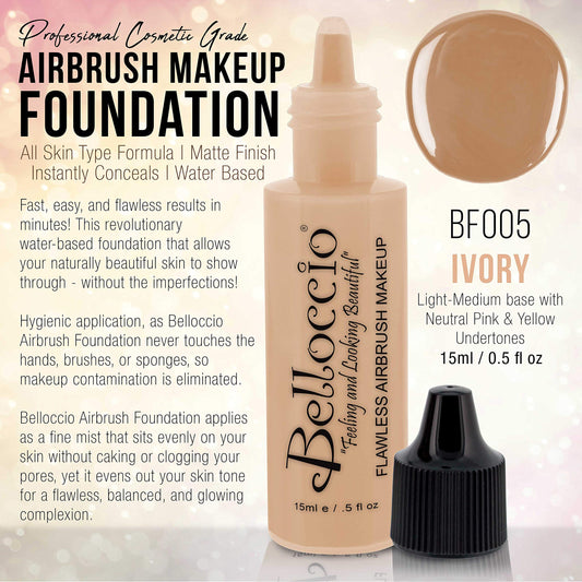 Belloccio foundation texture close-up showing smooth water-based blend for even coverage